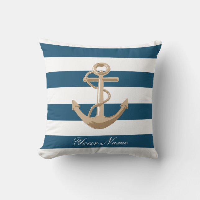 Maritime and Nautical with Anchor - Pillow (Front)