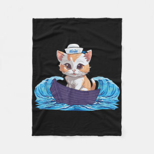 Maritime Cat Kitten Children Child Girl Teen Fleece Blanket