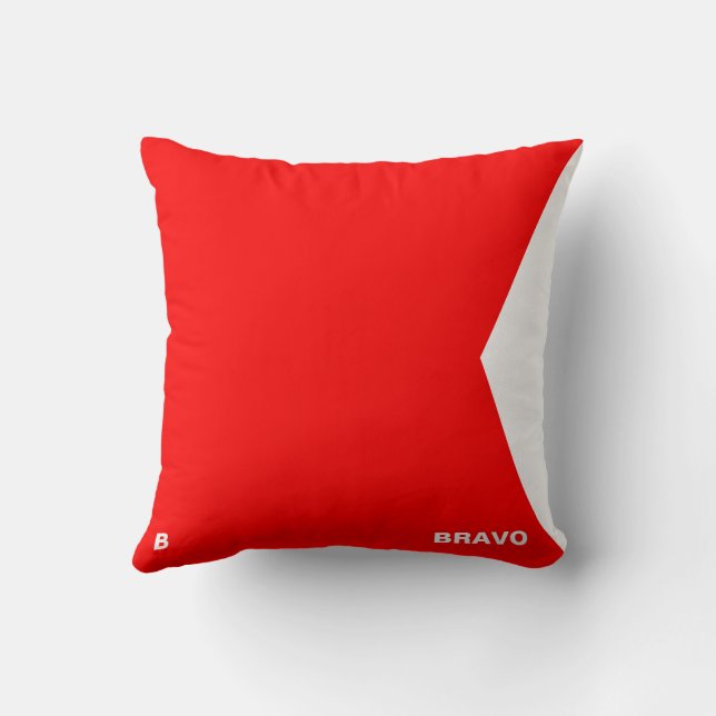 Maritime Flag B — Bravo Cushion (Back)