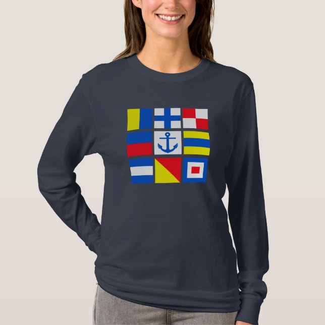 Maritime flags shirt - choose style & colour (Front)