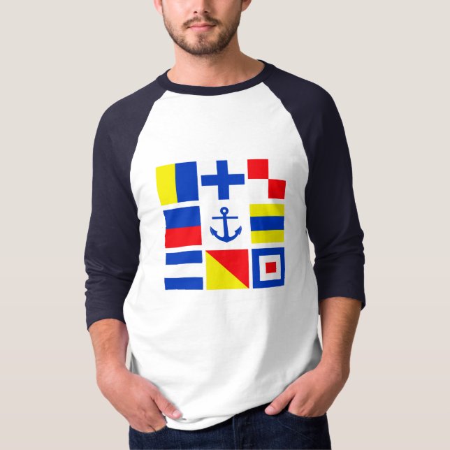 Maritime flags shirt - choose style & colour (Front)