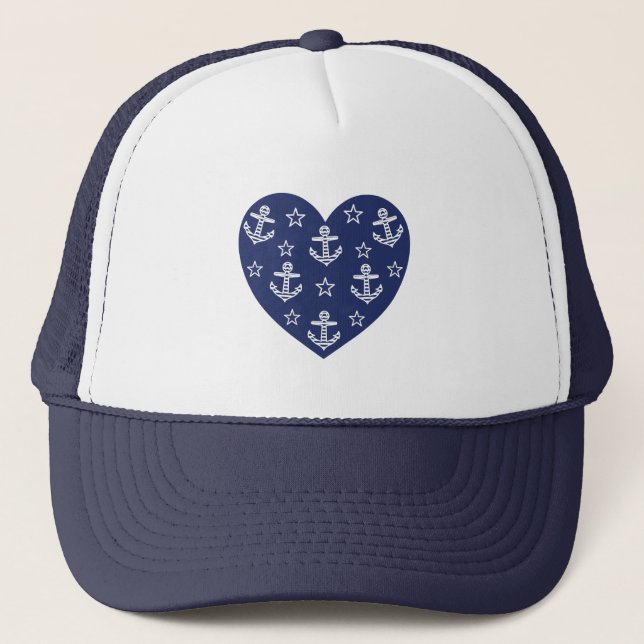 Maritime Heart T-Shirt Trucker Hat (Front)