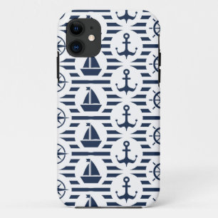Maritime In Blue Pattern iPhone 11 Case