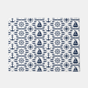 Maritime In Blue Pattern Doormat