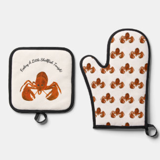 Maritime Lobster Oven Mitt & Pot Holder Set