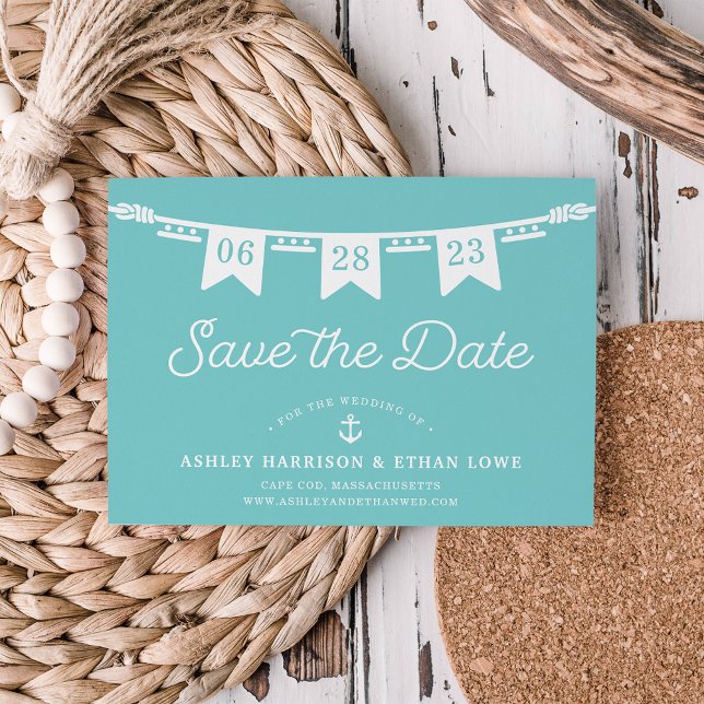 Maritime | Nautical Flags Wedding Save The Date (Creator Uploaded)