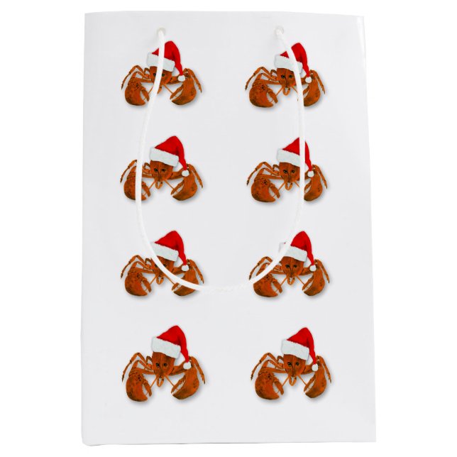Maritime Santa Clause Lobster Medium Gift Bag (Front)