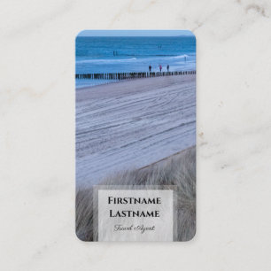 Maritime stormy beach sunset ocean travel agent business card