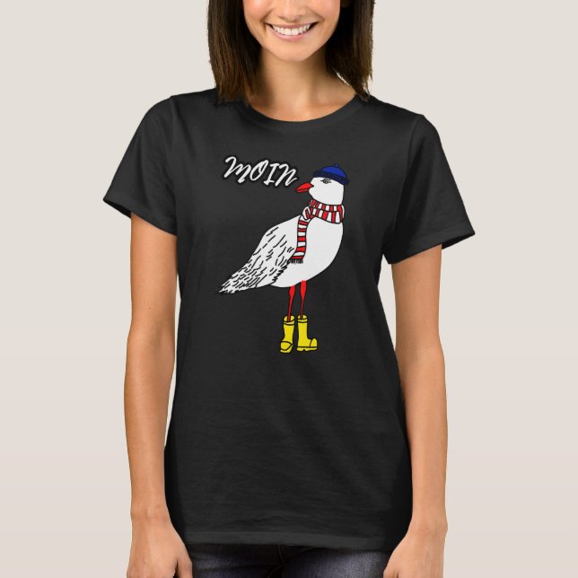 Maritime Style Seagull With Hat Scarf And Boots No T-Shirt (Front)