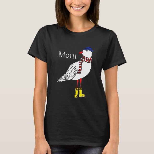 Maritime Style Seagull With Hat Scarf And Boots No T-Shirt (Front)