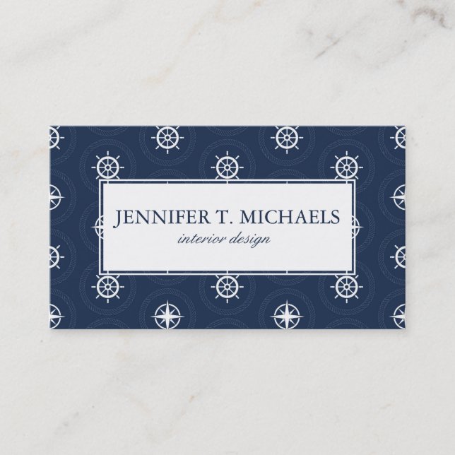 Maritime Tool Pattern Business Card (Front)