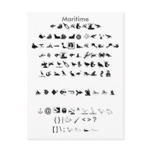Maritime - Zazzle Font Sampler Sheet with Guide