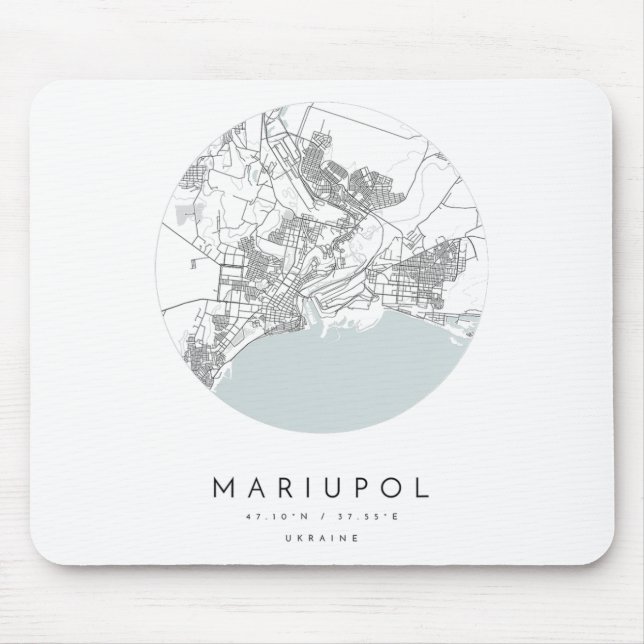 Mariupol Ukraine Coordinates Map Hometown  Mouse Pad (Front)