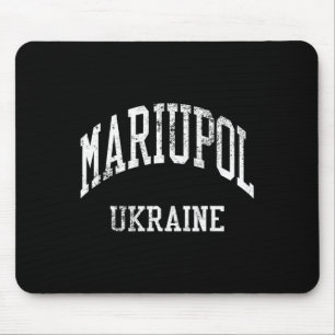 Mariupol Ukraine Retro 70s College Sports Style  Mouse Pad