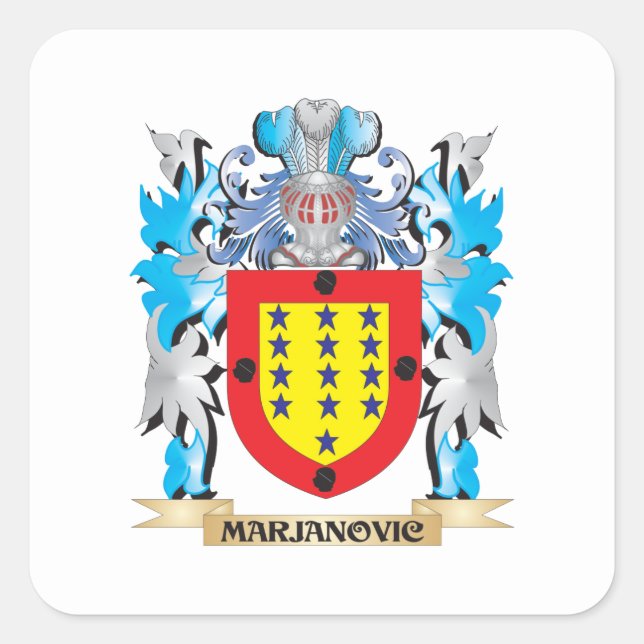Marjanovic Coat of Arms - Family Crest Square Sticker (Front)