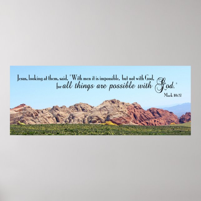 Mark 10:27 Poster (Front)