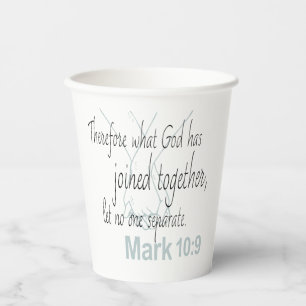 Mark 10:9 Marriage Bible Verse Paper Cups