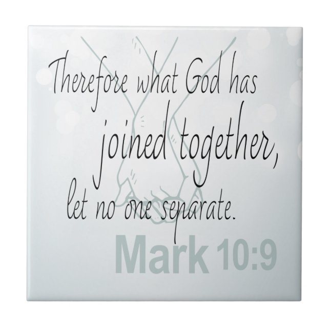Mark 10:9 Marriage Bible Verse Tile (Front)