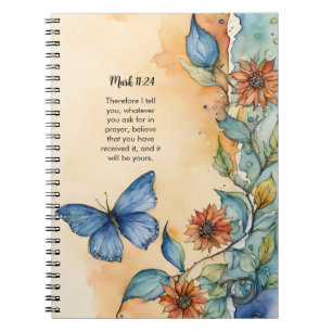Mark 11:24, Christian Bible Verse Design  Notebook
