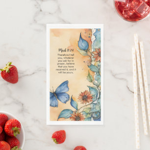 Mark 11:24 Christian Bible Verse Image Napkin