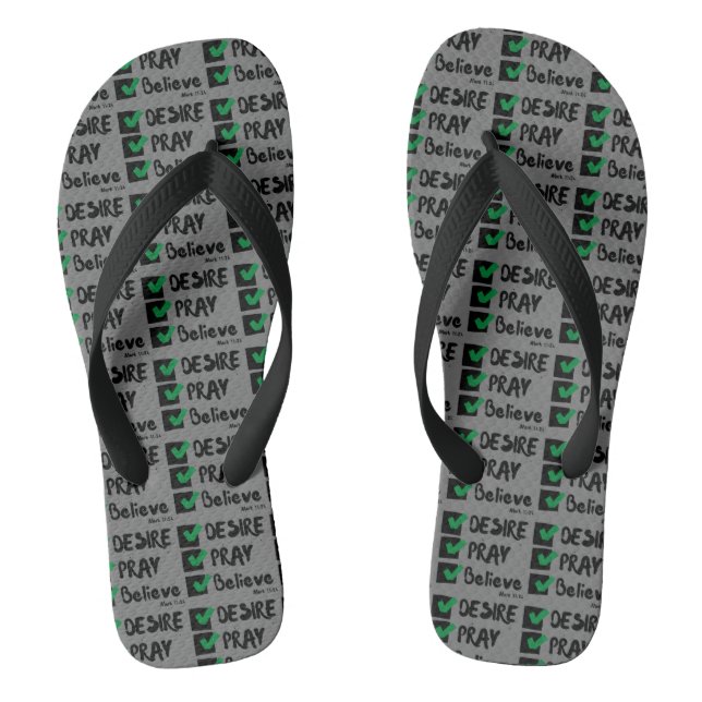 Mark 11:24 KJV Bible Scripture All-Over Unisex Jandals (Footbed)