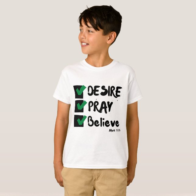 Mark 11:24 KJV Bible Scripture Boy's T-Shirt (Front Full)