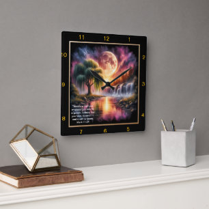 Mark 11:24 Spiritual Expression: Personalised Gift Square Wall Clock