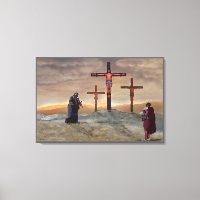 Mark 15:39 (at the cross) canvas print (Front)