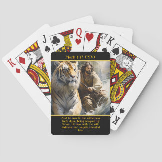 Mark 1:13 (NIV) Angels Attend Him AI Art Playing Cards