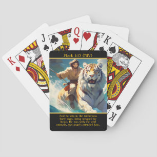 Mark 1:13 (NIV) Forty-Day Wilderness Test AI Art Playing Cards