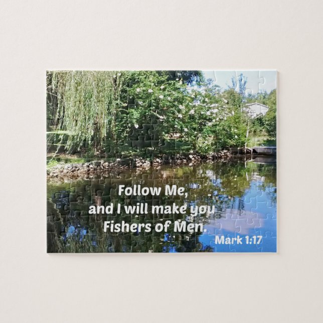 Mark 1:17 Follow me and I will make you fishers of Jigsaw Puzzle (Horizontal)