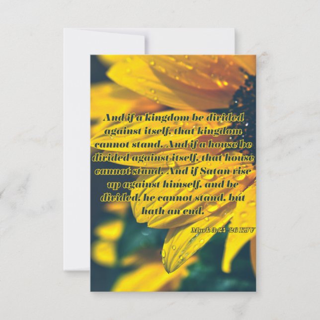 Mark 3:24-26 KJV Bible Scripture Pic Greeting Card (Front)