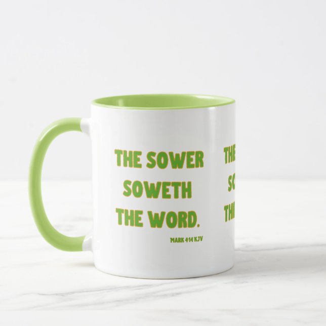 Mark 4:14 KJV Bible Scripture Two-Tone Mug (Left)