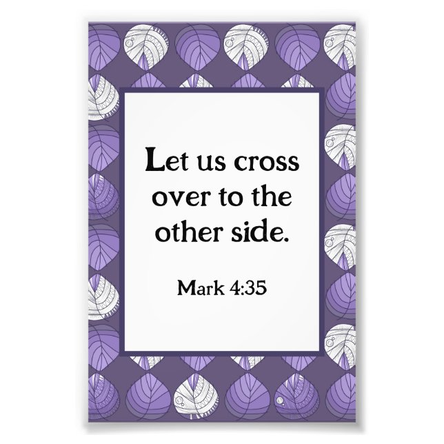 Mark 4:35 Fish Head Leaves Lilac  Photo Print (Front)