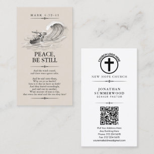 Mark 4:39-41 Pastor Business Card with QR Code