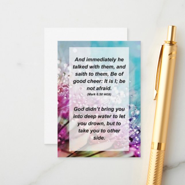 Mark 6:50 And immediately He talked with them and Enclosure Card (Front/Back In Situ)