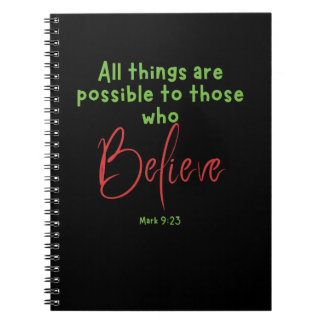 Mark 9:23 Believe Scripture Notebook