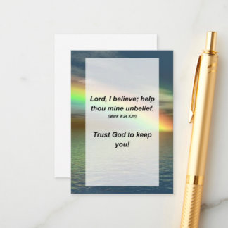 Mark 9:24 Lord, I believe; help thou mine unbelief Enclosure Card