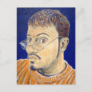 Mark E Westerfield Self Portrait Orange White Blue Postcard