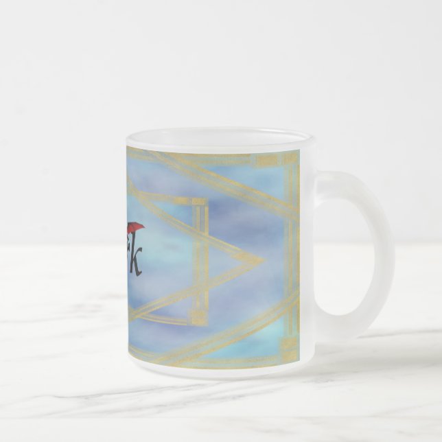 Mark Frosted Glass Coffee Mug (Right)