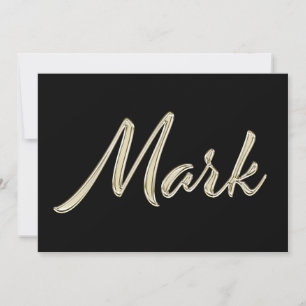 Mark Name white gold Handwriting Card
