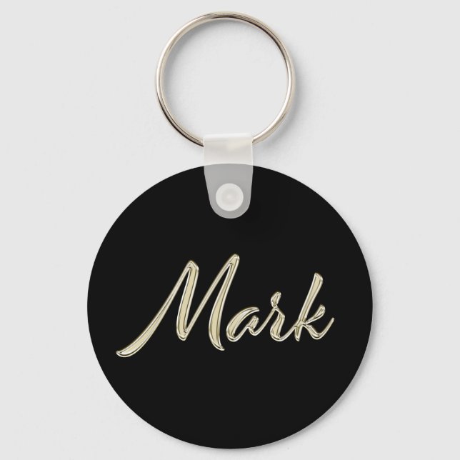 Mark Name whitegold Button Schlüsselanhänger Key Ring (Front)