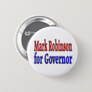 Mark Robinson for Governor with red blue text  6 Cm Round Badge