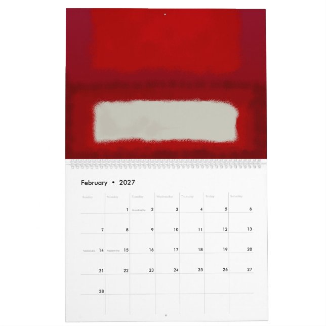 Mark Rothko art in digital style  Calendar (Feb 2027)