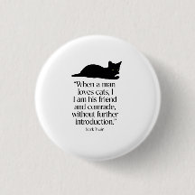 Mark Twain Cat Quote Button