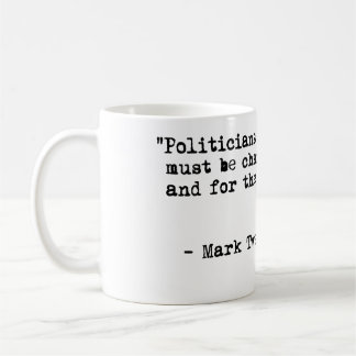 Mark Twain Coffee Mug -Politicians & Diapers Quote