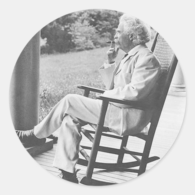 Mark Twain in Rocking Chair Stickers (Front)