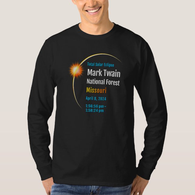 Mark Twain National Forest Total Solar Eclipse 202 T-Shirt (Front)
