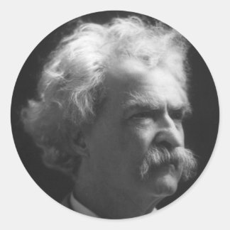 Mark Twain portrait Classic Round Sticker