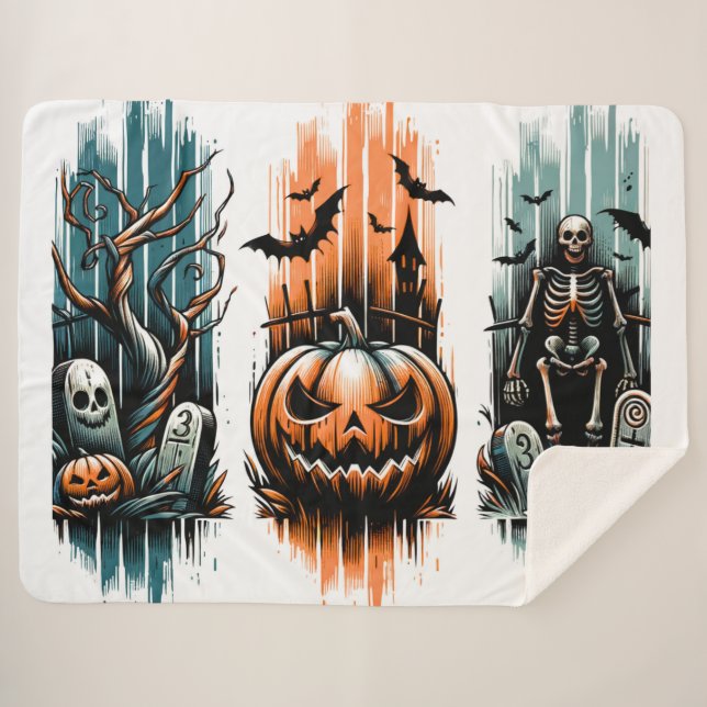 Marked by Moonlight – The Numbered Graves Sherpa Blanket (Front (Horizontal))